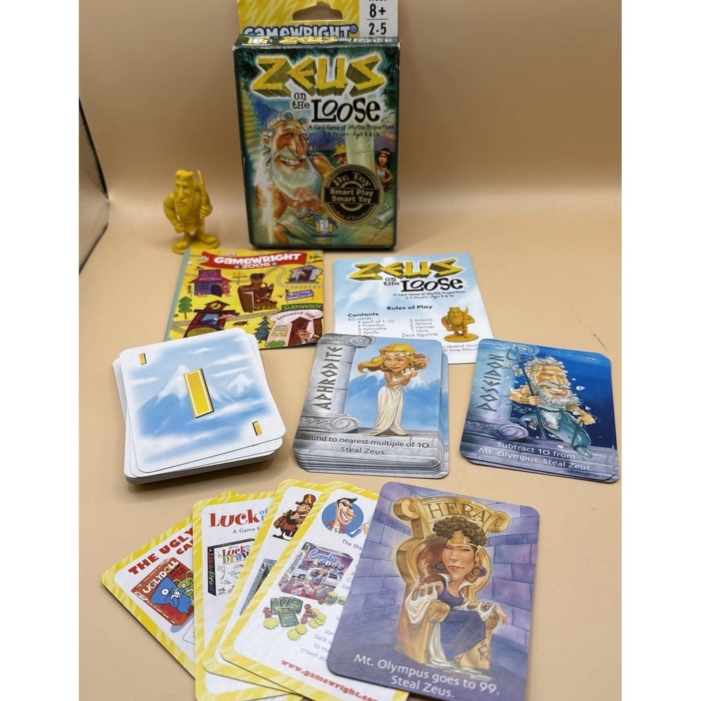 Zeus on the Loose Card Game Complete Gamewright 2006 Kids Strategy Play Dr Toy